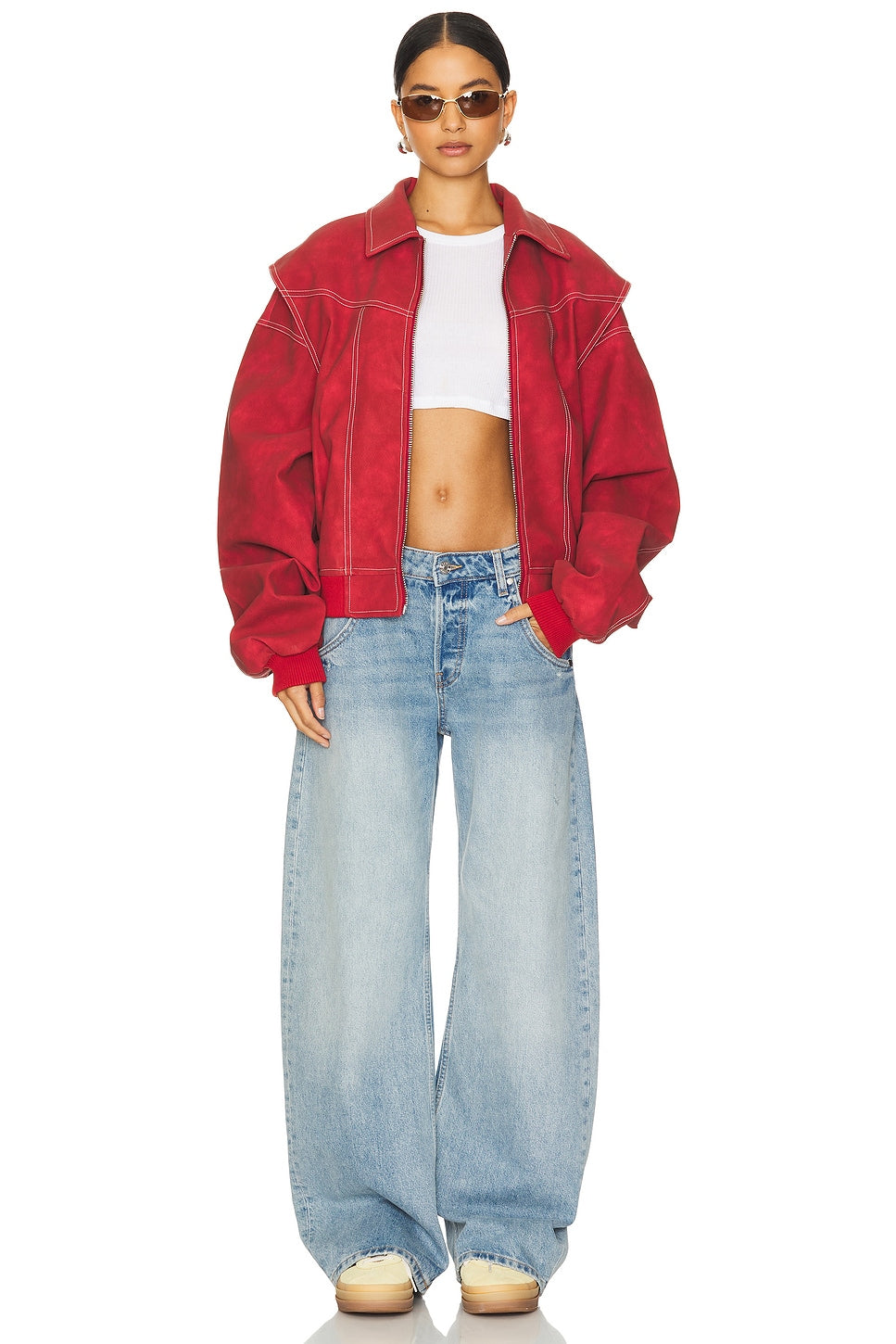 Vista Bomber Jacket in Crimson