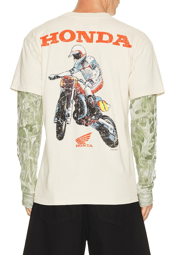 Jumper 2Fer Long Sleeve Tee in Natural