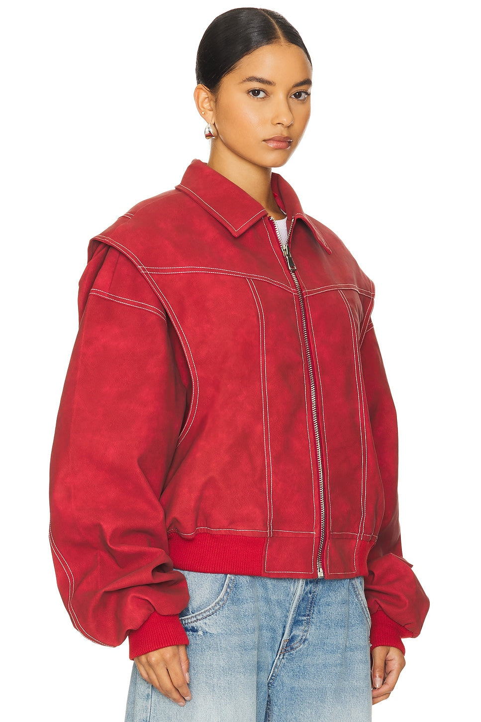 Vista Bomber Jacket in Crimson
