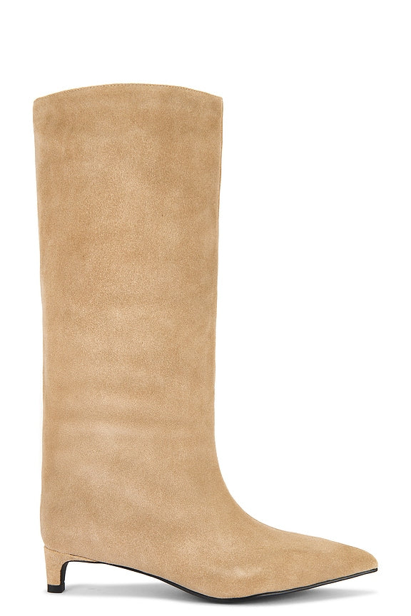 The Stacey Boot in Taupe Suede