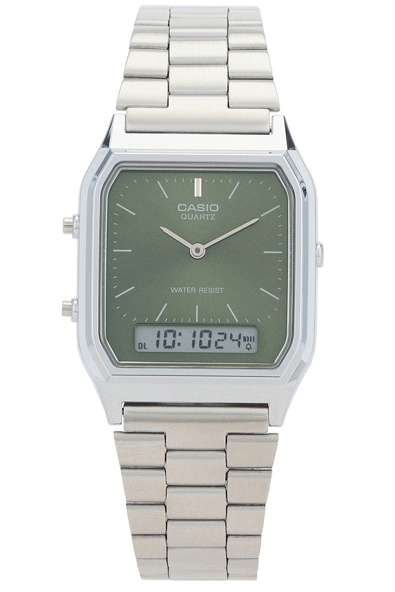 Aq230 Series Watch in Metal Silver & Green