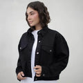Women’s Black Oversized Denim Trucker Jacket