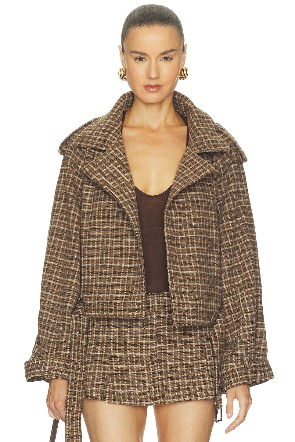 Fletcher Check Jacket in Brown & Orange