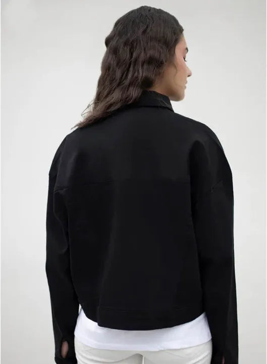 Women’s Black Oversized Denim Trucker Jacket